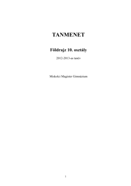 TANMENET - Miskolci Magister Gimnázium