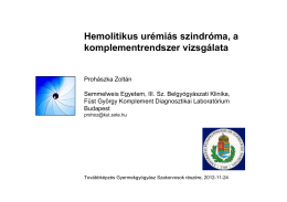 Hemolitikus urémiás szindróma. A HUS diagnosztikája