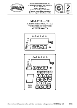 MS-LC/1E …/2E - METRISoft Mérleggyártó Kft.