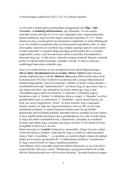 A Pszichoterápia szakfolyóirat 2013/1 (22. évf. február) számáról