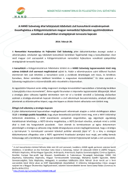 NEFE stratégia véleményezése - HAND Szövetség 2014. február 28.