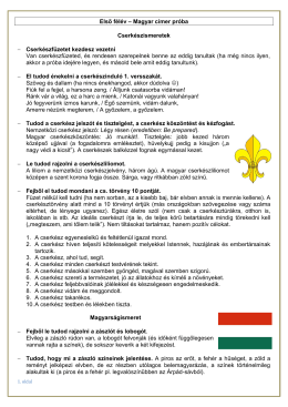 Magyar címer próba Cserkészismeretek