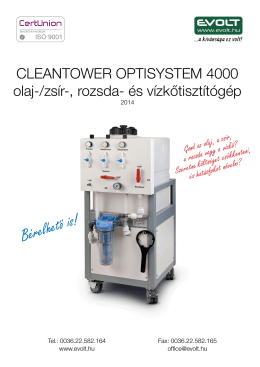 CLEANTOWER OPTISYSTEM 4000 olaj-/zsír-, rozsda- és