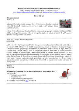 8. hét - Komárom-Esztergom Megyei Katasztrófavédelmi Igazgatóság