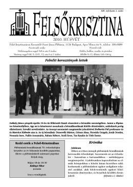 2010. húsvét - Felső-krisztinavárosi Keresztelő Szent János Plébánia