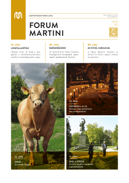 Forum Martini 2013. októberi szám
