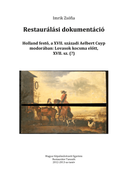 Restaurálási dokumentáció - Imrik Zsófia festő