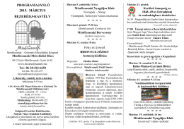 2015. márciusi programok