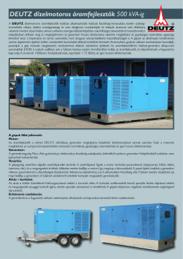 DEUTZ dízelmotoros áramfejlesztők 75-500 kVA-ig