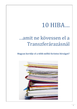 10 HIBA… - Transzferár nyilvántartás