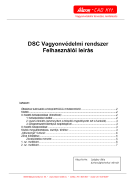 DSC rendszerekhez készített egyszerűsített - Alarm