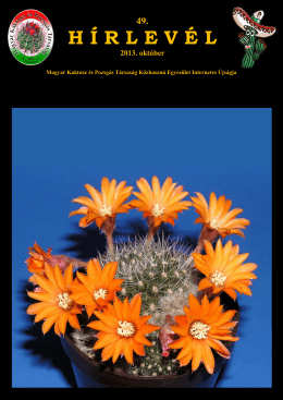 49. Hírlevél 2013. október - Magyar Kaktusz és Pozsgás Társaság