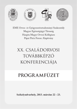 Programfüzet - Magyar Egészségügyi Társaság
