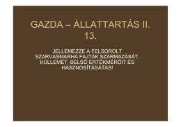 GAZDA – ÁLLATTARTÁS II. 13.