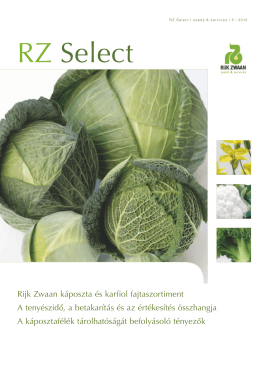 RZ Select Káposzta és karfiol fajtaajánlat 2012