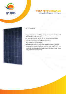 Polytípusú panelek - Gátiba Solar Kft.
