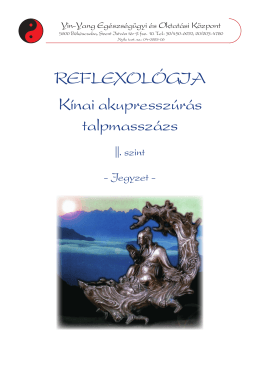 Reflexológia Kínai akupresszúrás talpmasszázs - Yin