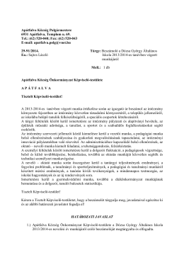 Beszámoló a Dózsa György Általános Iskola 2013/2014
