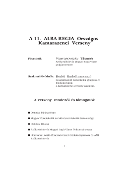 A 11. ALBA REGIA Országos Kamarazenei Verseny