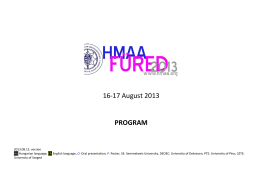 Final program (pdf) - HMAA Hungary Chapter