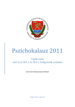 2011 Pszichokalauz - Szegedi Tudományegyetem