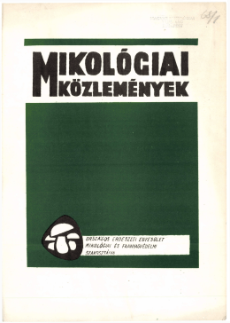 Mikológiai Közlemények - Clusiana (1968)