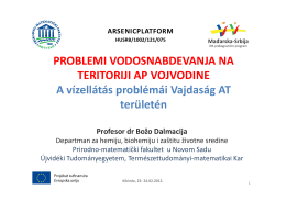 Problemi vodosnabdevanja na teritoriji Vojvodine