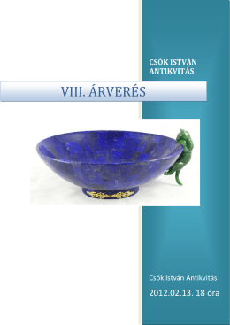 VIII. Kamara auction (download pdf)