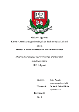 PhD értekezés - Kerpely Antal Anyagtudományok és technológiák