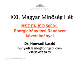 Az MSZ EN ISO 50001:2012 követelményei