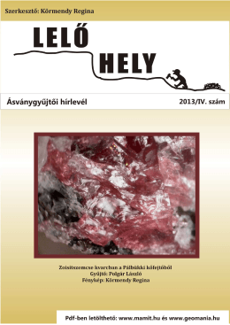 Teljes szám - Magyar Minerofil Társaság