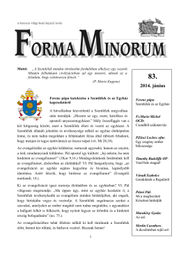 Forma Minorum 83 - Ferences Világi Rend