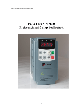 POWTRAN PI8600 Frekvenciaváltó alap beállítások