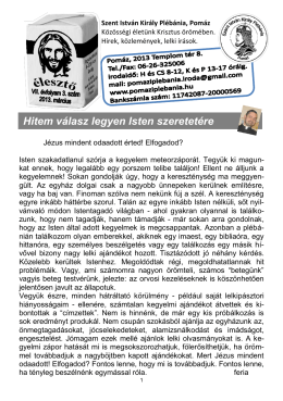 2013. március 3. szám - Pomázi Szent István Király Plébánia