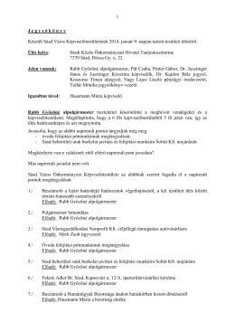 2014. január 9-i testületi ülés jegyzőkönyve