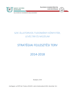 stratégiai fejlesztési terv 2014-2018 - Állatorvos