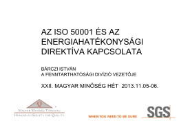 ISO 50001 és az Energia hatékonyság direktíva kapcsolata