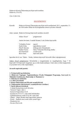 Nyilvános testületi ülés - Jegyzőkönyv - 2013-09-13