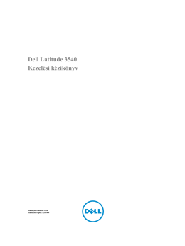 Dell Latitude 3540 Kezelési kézikönyv