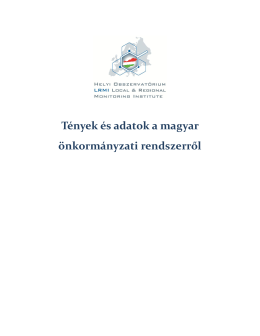 Tények és adatok a magyar önkormányzati rendszerről, 2011 2