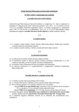 Szociális étkeztetés térítési díja 15/2013 (XII.17.)