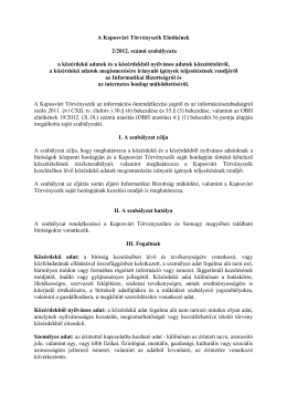 A Kaposvári Törvényszék Elnökének 2/2012. számú szabályzata a