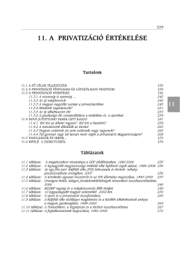 11. a privatizáció értékelése - Magyar Tudományos Akadémia