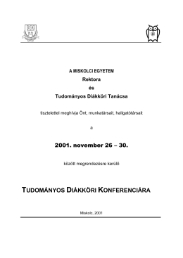 2001. évi TDK Konferencia