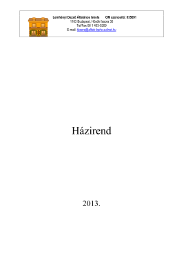 Házirend (2013) - Lemhényi Dezső Magyar
