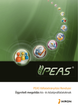 PEAS Vállalatirányítási Rendszer Ügyviteli megoldás kis