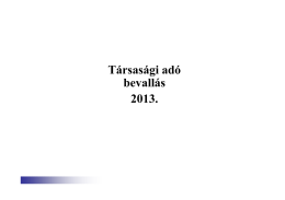 Társasági adó bevallás 2013.