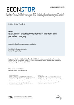 Evolution of Organizational Forms in the Transition