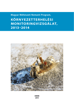 környezetterhelési monitoringvizsgálat, 2013–2014