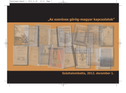 katalogus:Layout 1.qxd - A Görög Kultúráért Alapítvány hivatalos